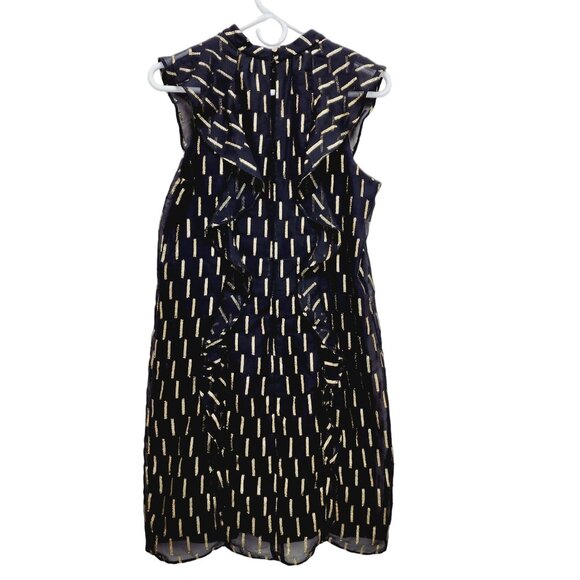 WorthingtoMid Dress Womens Sleeveless Black Metallic Ruffle Size 6 - Picture 1 of 14